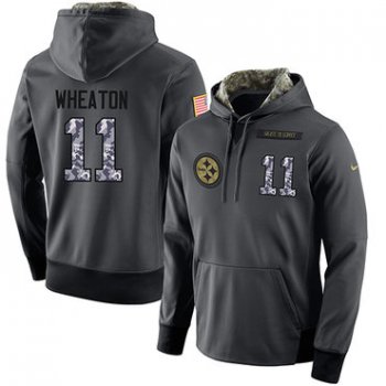 NFL Men's Nike Pittsburgh Steelers #11 Markus Wheaton Stitched Black Anthracite Salute to Service Player Performance Hoodie