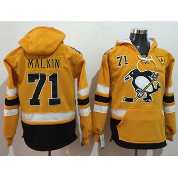 Penguins #71 Evgeni Malkin Gold Sawyer Hooded Sweatshirt 2017 Stadium Series Stitched NHL Jersey