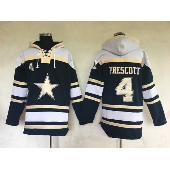 Men's Dallas Cowboys #4 Dak Prescott Navy Blue Team Color Stitched NFL Hoodie