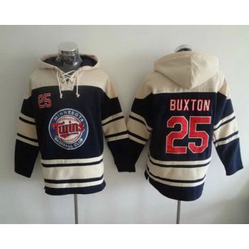 Men's Minnesota Twins #25 Byron Buxton Navy Blue Baseball MLB Hoodie