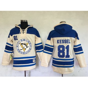 Men's Pittsburgh Penguins #81 Phil Kessel Cream Stitched NHL Old Time Hockey Hoodie