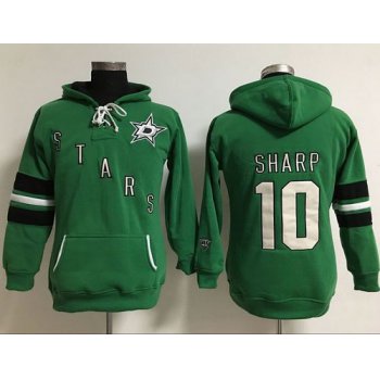 Dallas Stars #10 Patrick Sharp Green Women's Old Time Heidi Hoodie NHL Hoodie