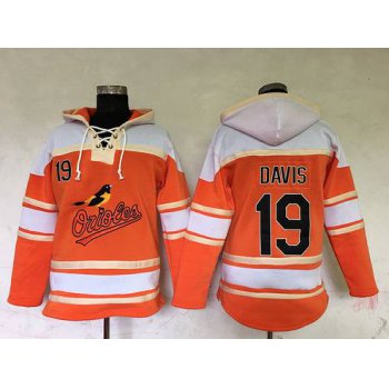 Men's Baltimore Orioles #19 Chris Davis Orange Baseball MLB Hoodie