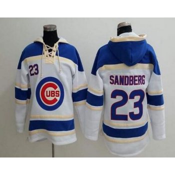 Men's Chicago Cubs #23 Ryne Sandberg Retired White Baseball MLB Hoodie