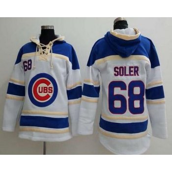 Men's Chicago Cubs #68 Jorge Soler White Baseball MLB Hoodie