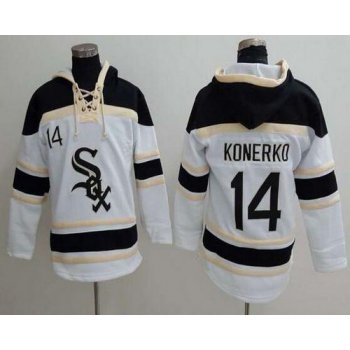 Men's Chicago White Sox #14 Paul Konerko Retired White Baseball MLB Hoodie