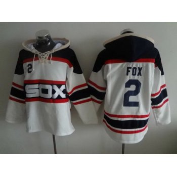 Men's Chicago White Sox #2 Nellie Fox White Pullover Hoodie