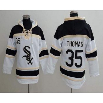 Men's Chicago White Sox #35 Frank Thomas Retired White Baseball MLB Hoodie