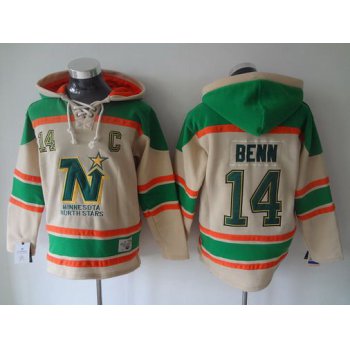 Men's Dallas Stars #14 Jamie Benn Old Time Hockey Cream Hoodie