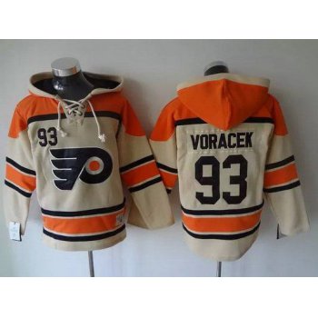 Men's Philadelphia Flyers #93 Jakub Voracek Old Time Hockey Cream Hoodie