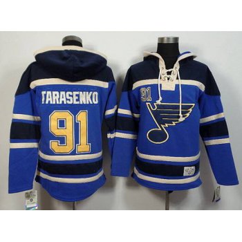 Men's St. Louis Blues #91 Vladimir Tarasenko Old Time Hockey 2014 Blue Hoodie