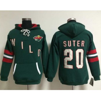 Minnesota Wild #20 Ryan Suter Green Women's Old Time Heidi NHL Hoodie