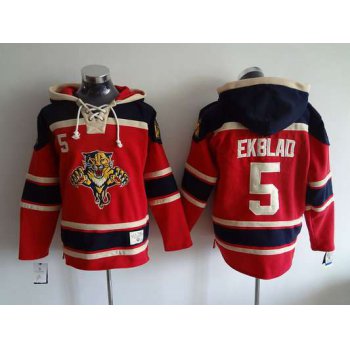 Men's Florida Panthers #5 Aaron Ekblad Old Time Hockey Red Hoodie