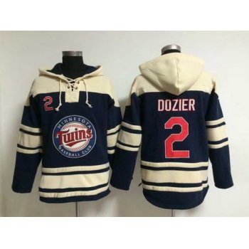 Men's Minnesota Twins #2 Brian Dozier Alternate Navy Blue MLB Hoodie