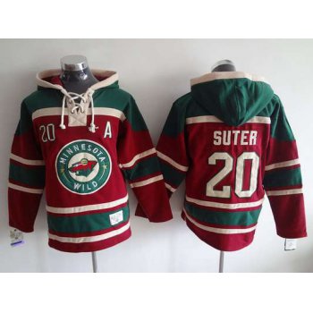 Men's Minnesota Wild #20 Ryan Suter Old Time Hockey Red Hoodie