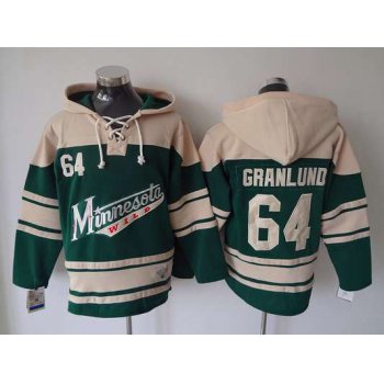 Men's Minnesota Wild #64 Mikael Granlund Old Time Hockey Green Hoodie