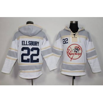 Men's New York Yankees #22 Jacoby Ellsbury White Home MLB Hoodie