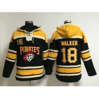 Men's Pittsburgh Pirates #18 Neil Walker Alternate Black MLB Hoodie