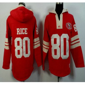 Men's San Francisco 49ers #80 Jerry Rice Red Team Color Team Color 2015 NFL Hoody