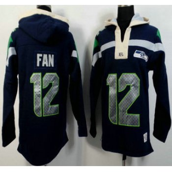 Men's Seattle Seahawks #12 Fan Navy Blue Team Color 2015 NFL Hoody