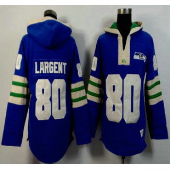 Men's Seattle Seahawks #80 Steve Largent Light Blue 2015 NFL Hoody