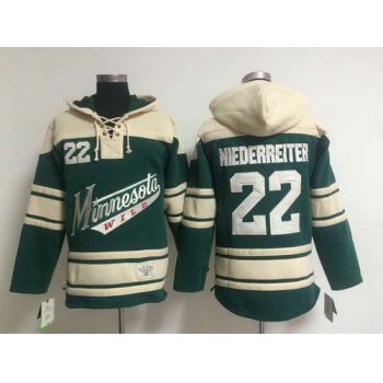 Minnesota Wild #22 Nino Niederreiter Old Time Hockey Green Hoodie