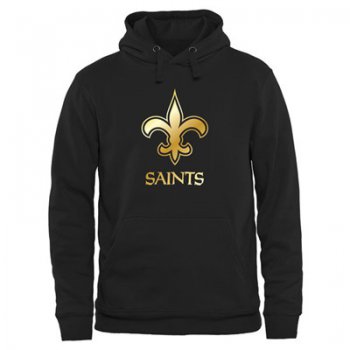 NFL New Orleans Saints Men's Pro Line Black Gold Collection Pullover Hoodies Hoody