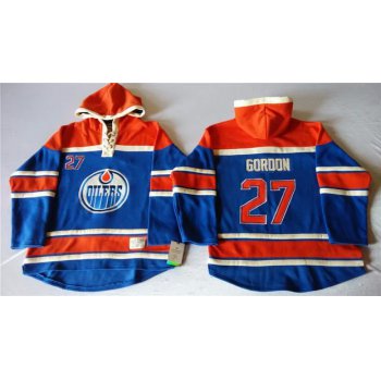 Old Time Hockey Edmonton Oilers #27 Boyd Gordon Royal Blue Hoodie