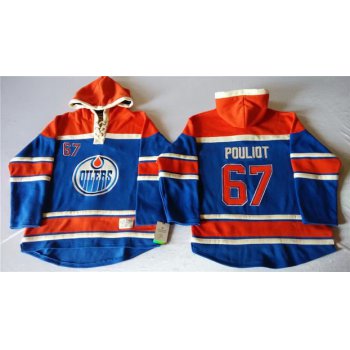 Old Time Hockey Edmonton Oilers #67 Benoit Pouliot Royal Blue Hoodie