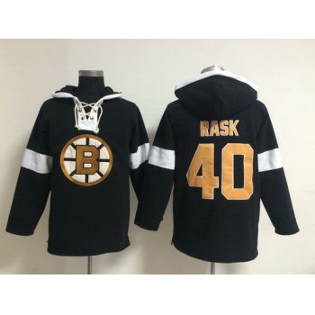 2014 Old Time Hockey Boston Bruins #40 Tuukka Rask Black Hoodie