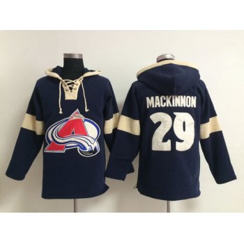 2014 Old Time Hockey Colorado Avalanche #29 Nathan MacKinnon Navy Blue Hoodie