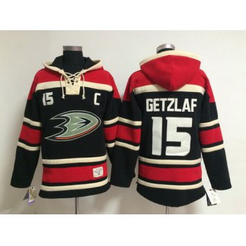 Old Time Hockey Anaheim Ducks #15 Ryan Getzlaf Black Hoodie