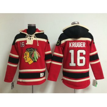 Old Time Hockey Chicago Blackhawks #16 Marcus Kruger Red Hoodie