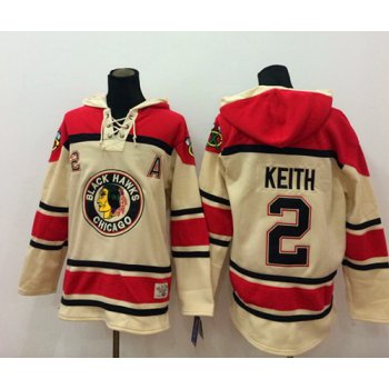 Old Time Hockey Chicago Blackhawks #2 Duncan Keith Cream Hoodie