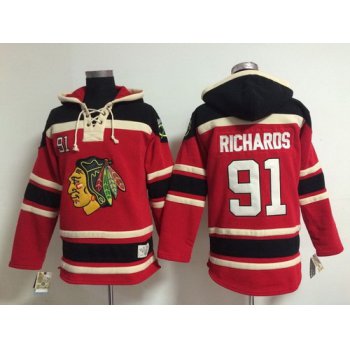 Old Time Hockey Chicago Blackhawks #91 Brad Richards Red Hoodie