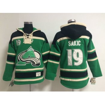 Old Time Hockey Colorado Avalanche #19 Joe Sakic Green Hoodie