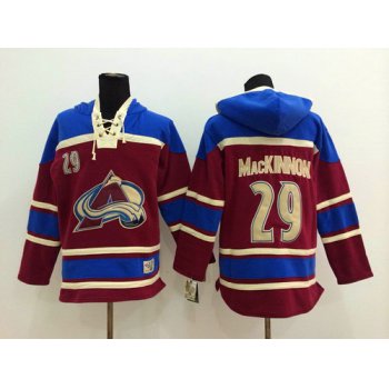 Old Time Hockey Colorado Avalanche #29 Nathan MacKinnon Red Hoodie