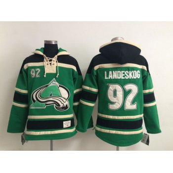 Old Time Hockey Colorado Avalanche #92 Gabriel Landeskog Green Hoodie