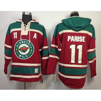 Old Time Hockey Minnesota Wild #11 Zach Parise Red Hoodie