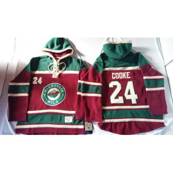 Old Time Hockey Minnesota Wild #24 Matt Cooke Red Hoodie