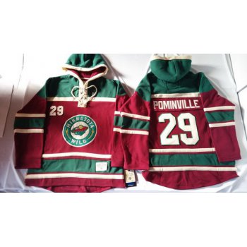 Old Time Hockey Minnesota Wild #29 Jason Pominville Red Hoodie