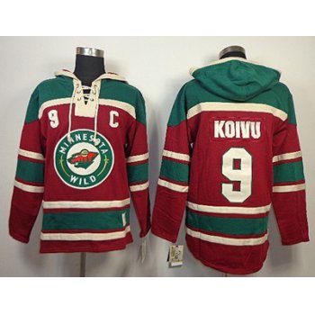 Old Time Hockey Minnesota Wild #9 Mikko Koivu Red Hoodie