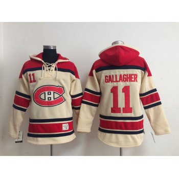 Old Time Hockey Montreal Canadiens #11 Brendan Gallagher Cream Hoodie