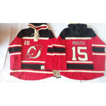 Old Time Hockey New Jersey Devils #15 Tuomo Ruutu Red With Black Hoodie