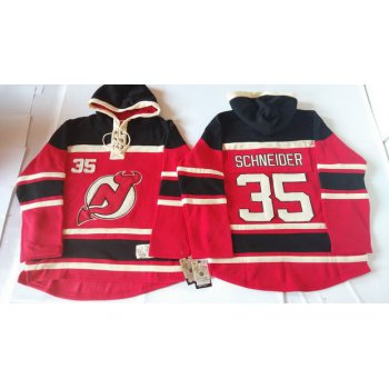 Old Time Hockey New Jersey Devils #35 Cory Schneider Red With Black Hoodie