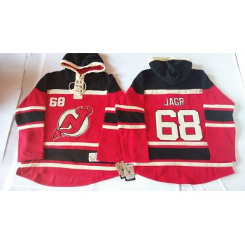 Old Time Hockey New Jersey Devils #68 Jaromir Jagr Red With Black Hoodie