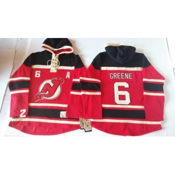 Old Time Hockey New Jersey Devils #6 Andy Greene Red With Black Hoodie