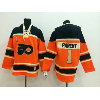 Old Time Hockey Philadelphia Flyers #1 Bernie Parent 2012 Winter Classic Orange Hoodie