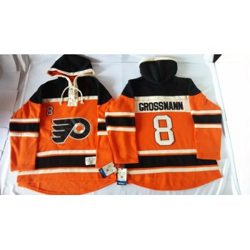 Old Time Hockey Philadelphia Flyers #8 Nicklas Grossmann 2012 Winter Classic Orange Hoodie