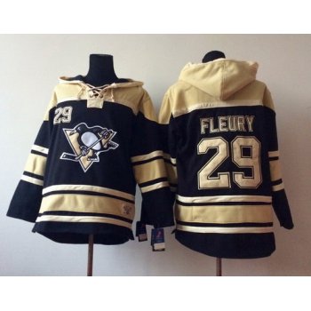 Old Time Hockey Pittsburgh Penguins #29 Marc-Andre Fleury Black Hoodie